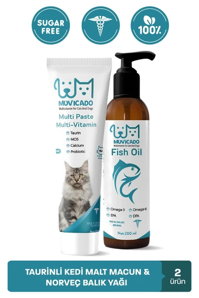 muvicado Hamile ve Yavru Kediler İçin Multivitaminli Kedi Malt Macun - Omega-3 ve Omega-6 İçeren Balık Yağı ürün görseli 1