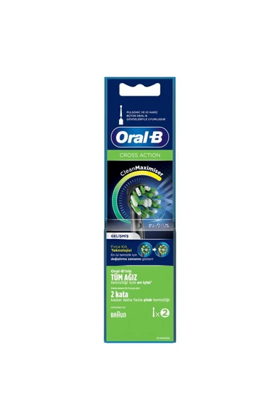 ORAL B Diş Fırçası Yedek Başlığı Siyah Cross Action 2'li EB50 - 2