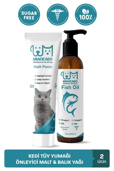 muvicado Kedi Tüy Yumağı Engelleyici Malt Macun - Kedi Balık Yağı - EPA DHA ürün görseli 1