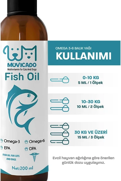 muvicado Kedi Ve Köpekler Için Omega 3 -6 Balık Yağı Bağışıklık Sistemi Destekleyici Iştah Açıcı Tüy Bakımı - 5