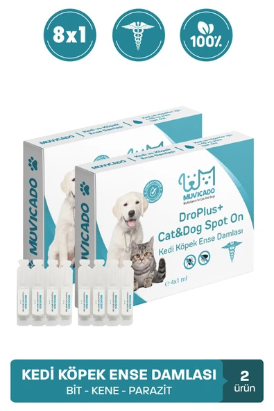 muvicado Kedi Köpek Dış Parazit Ense Deri Damlası Bit Kene Pire Anti Parazit Uzaklaştırıcı Bitkisel Damla