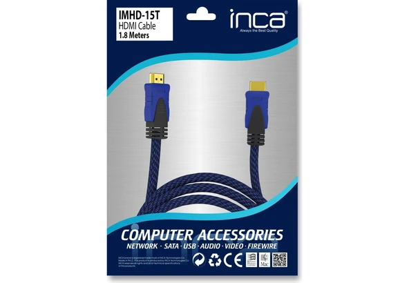 Inca IMHD-15T 1,8 Metre Hdmı Kablo Poşetli - 9