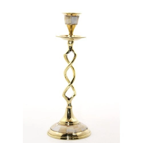 Tekli Pirinç Sedefli Şamdan Model 2 ürün görseli