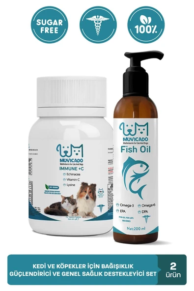 muvicado Kedi C Vitamini Tablet - EPA ve DHA İçerikli Balık Yağı - Salmon Oil ürün görseli 1