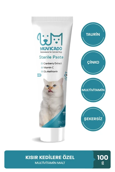 muvicado Kısırlaştırılmış Taurinli Kedi Maltı Tüy Yumağı Önleyici & Bağışıklık İmmün Destek Tableti - 4