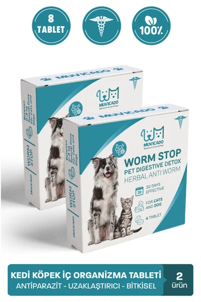 muvicado Kedi Köpek İç Organizma Parazit Köpek Kedi Vitamini Kedi İç Dış Anti Parazit Kedi Köpek Ödülü