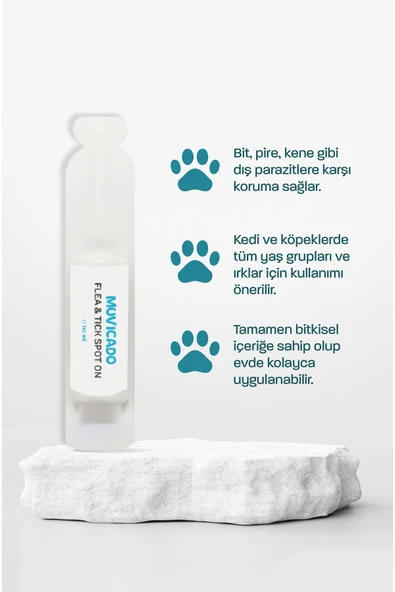 muvicado Kedi İç Dış Bitkisel Parazit İç Dış Damlası Köpek İç Dış Anti Parazit Bit Pire Kene Damla Seti - 3