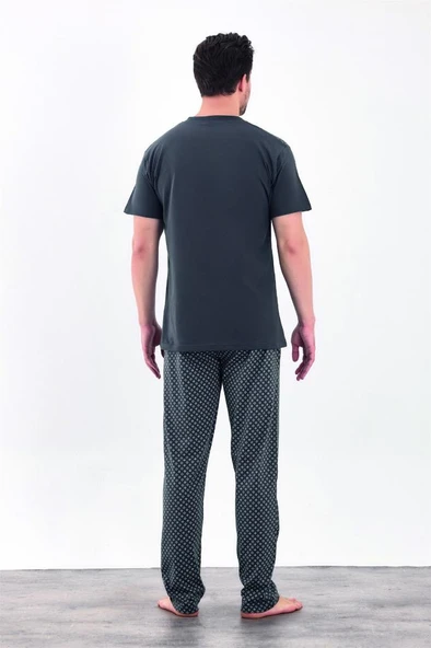 Estiva %100 Pamuk İnterlok Kısa Kol Erkek Pijama Takım - Resim 8