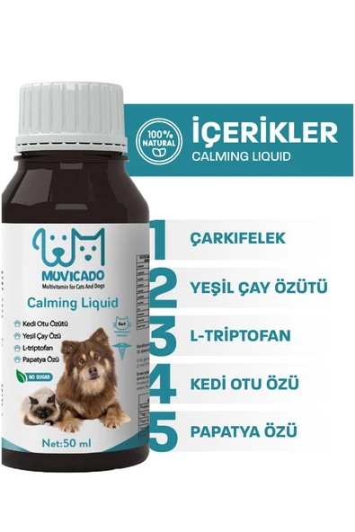 muvicado Kediler Için Sakinleştirici Damla Malt Kedi Köpek Sakinleştirici Damla Sprey Malt Anti Stres - 3
