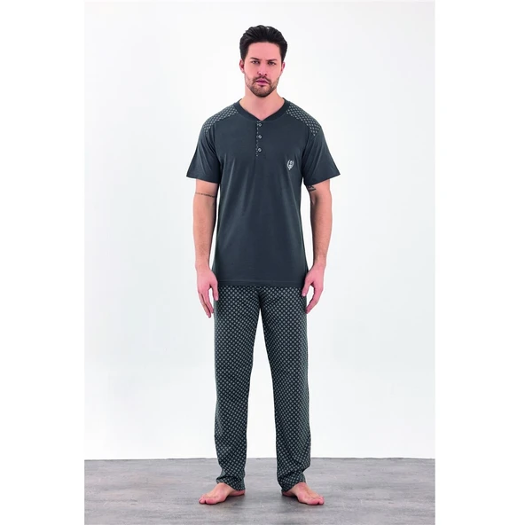 Estiva %100 Pamuk İnterlok Kısa Kol Erkek Pijama Takım ürün görseli