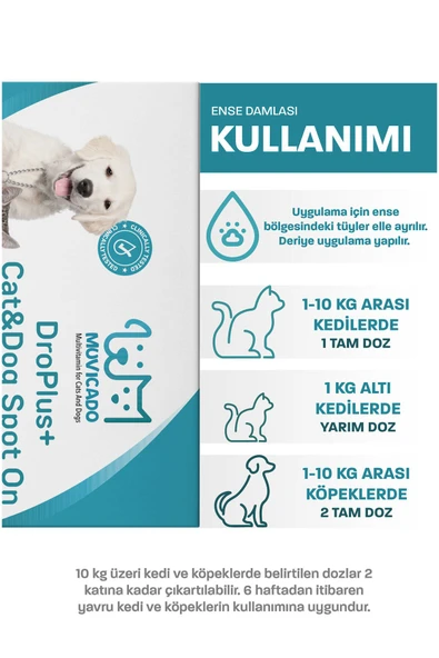 muvicado Kedi Köpek Dış Parazit Ense Deri Damlası Bit Kene Pire Anti Parazit Uzaklaştırıcı Bitkisel Damla - 2