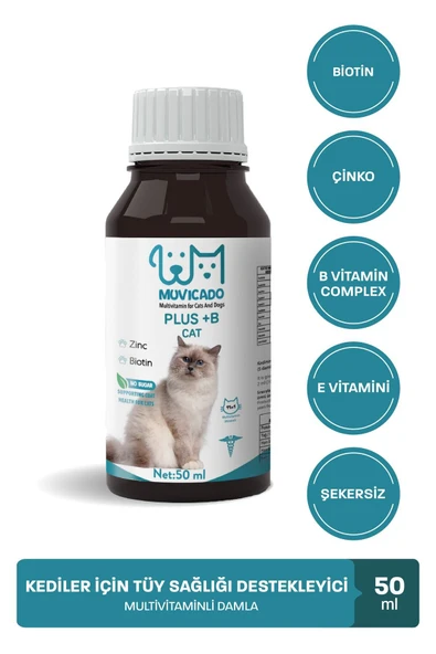 muvicado Kedi Köpek Tüy Döküm Dökülmesi Önleyici Engelleyici Damla Kediler Köpekler İçin Biyotin - 4