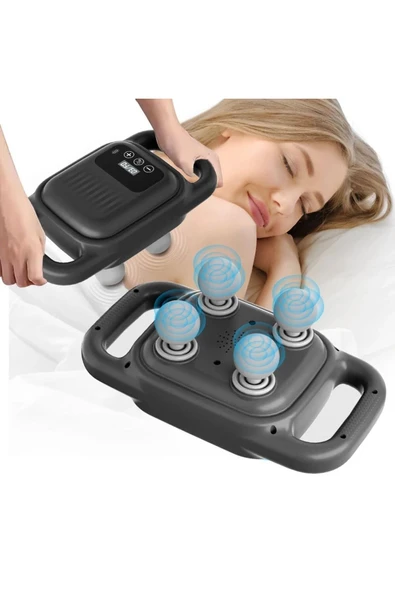 SMAYLİNG 4 Başlıklı Ergonomik Masaj Tabancası Derin Doku Sırt Boyun Masaj Aleti Ağrı Sızı Giderici Sıkılaşma - 3