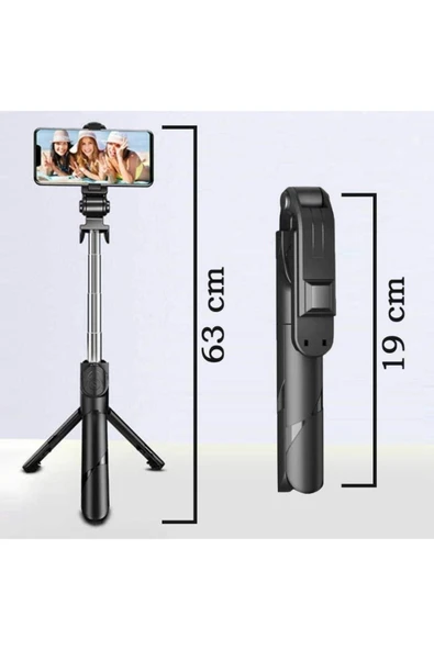 SMAYLİNG Mini Tripod Youtuber Stand Triport Selfi Çubugu Uzaktan Kumandalı 2 Kademeli Işık Mini Selfie - 3