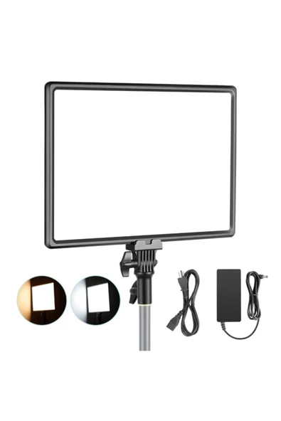SMAYLİNG Kare Soft Işık Profosyonel Led Panel Makeup Fotoğraf Video Çekim Işığı Güçlendirilmiş Tripod 2.10 Cm - 3