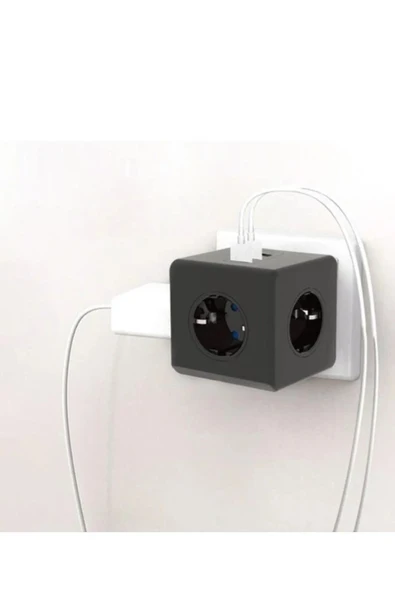 SMAYLİNG Termal Akım Korumalı Isıya Dayanıklı 3'lü Duvar Tipi Priz 2 X Usb 1 X Type C Çıkışlı