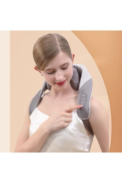 SMAYLİNG Ovmalı Boyun Sırt Bel Omuz Cihazı Bacak Insan Eli Yoğurma Hissi Veren Masaj Aleti Ofis Ev - 5