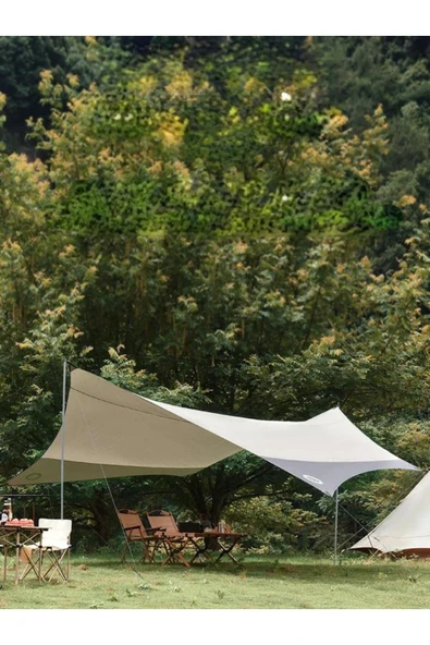 SMAYLİNG Güneş Tentesi, Dış Mekan Tente Bezi, Su Geçirmez, Kamp Plaj Piknik Brandası, Oxfort Kumaş 440x300 - 7