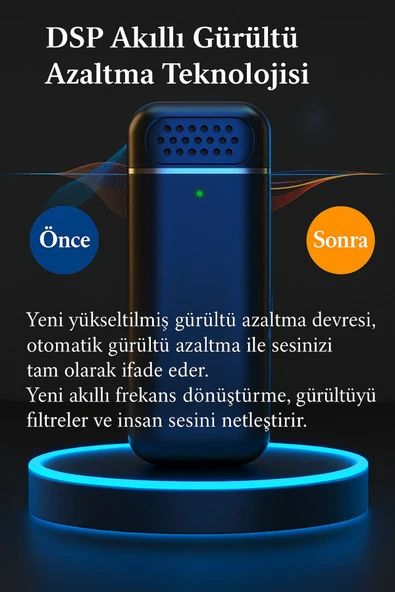 SMAYLİNG Kablosuz Yaka Mikrofonu iOS Android Uyumlu Şarjlı 12 Saat Kullanım Gürültü Önleyici typ-c - 5