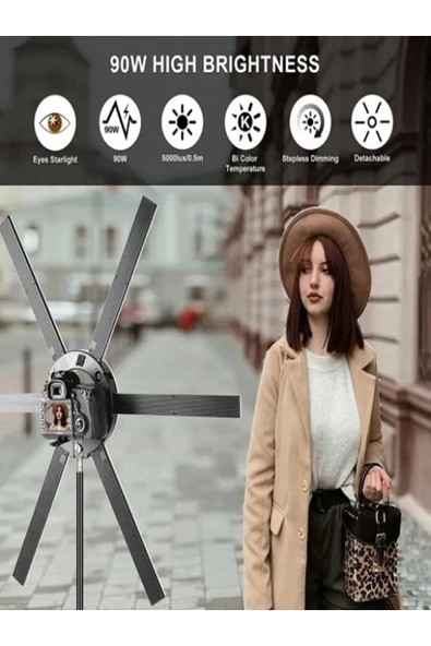 SMAYLİNG Mega Yıldız Led Stüdyo Çekim Işığı Aydınlatma Ürün-konsept-makeup-youtube 120 Watt - 5