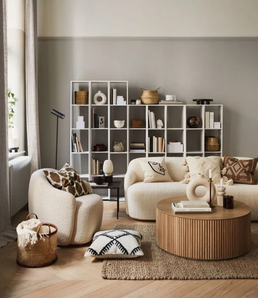 Lunna İskandinav Yuvarlak Orta Sehpa - Resim 5