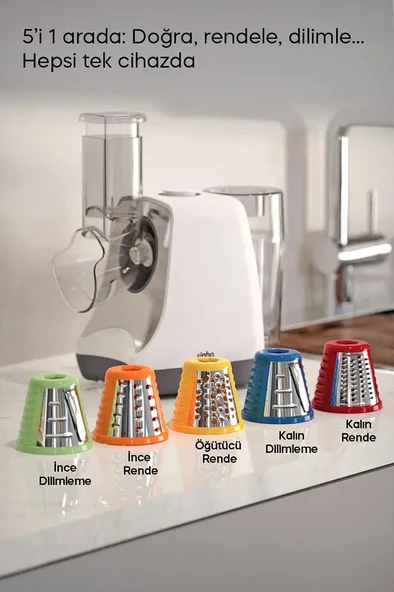 Sinbo SHB-7506 5'i 1 Arada Otomatik Doğrayıcı-Rende- Dilimleme Makinesi - 2