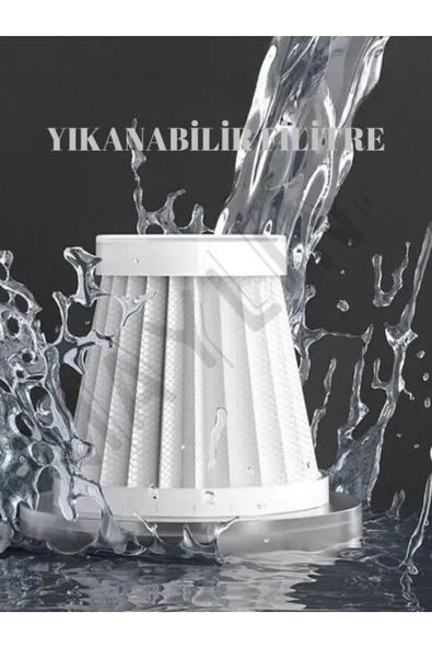 SMAYLİNG Araç İçi Süpürge Harici Batarya Yıkanabilir HEPA Filtre Üstün Temizlik 16 KPA Güçlü Çekim 3 Kademeli - 3