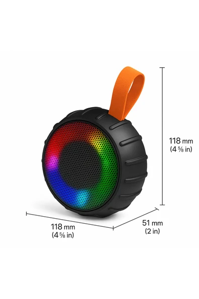 SMAYLİNG Mini Taşınabilir Hoparlör | Bluetooth, RGB Işıklı, Su Geçirmez, Stereo Ses Kalitesi - 5