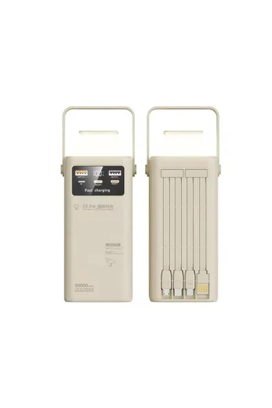 SMAYLİNG 50.000 mAh Ultra Güçlü Powerbank Led Aydınlatmalı Taşıma Askı Hızlı Şarj 22,5w 4xusbMicrolıghtngtypc - 6