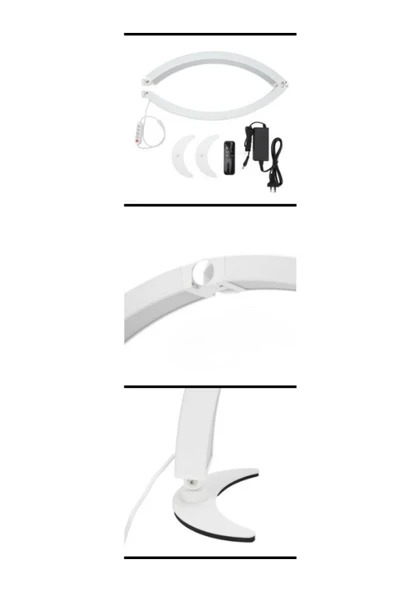 SMAYLİNG Katlanabilir Masa Üstü Ay Lambası 36 Yükseklik 73 En Kumandalı Kirpik Kaş ve Tırnak LED Masa Lambası - 8