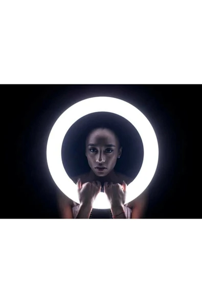 SMAYLİNG Ring Light Led Işık Halkası 21 Inç 54 Cm Profesyonel Stüdyo Işığı Ve 210 Cm Döküm Ayak Kumanda Çanta - 6