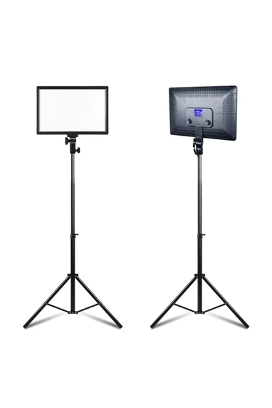 SMAYLİNG Kare Soft Işık Profosyonel Led Panel Makeup Fotoğraf Video Çekim Işığı Güçlendirilmiş Tripod 2.10 Cm