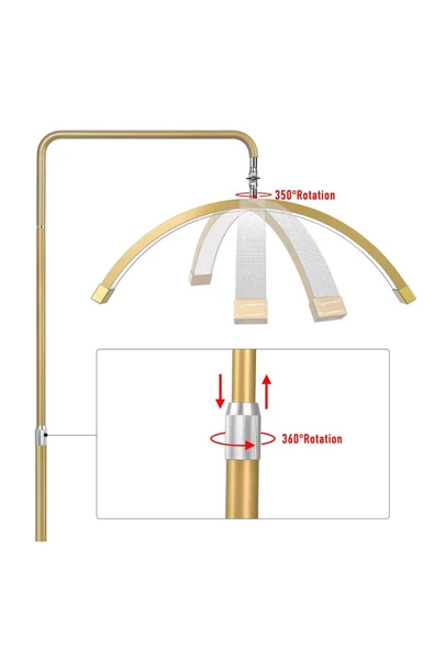 SMAYLİNG Ay Lamba Profesyonel Işık Makeup Klinik Çekim Işığı Ipek Kirpik Estetisyen Tatto Işığı 28 ınç gold - 5