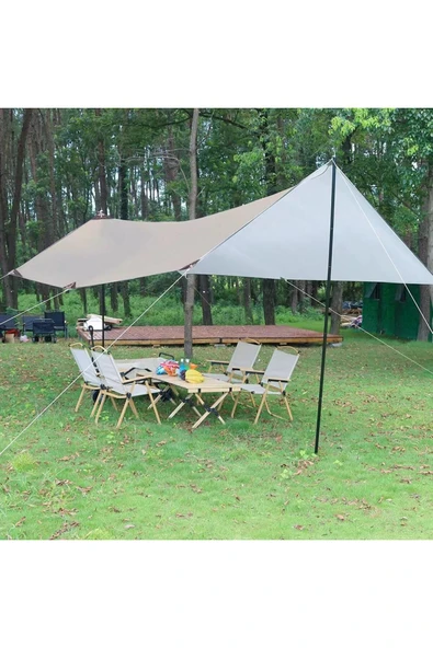 SMAYLİNG Su Geçirmez Güneşlik Tente 500x300 cm Plaj Kamp Bahçe Çadırı Gölgelik Oxford Kumaş - 4