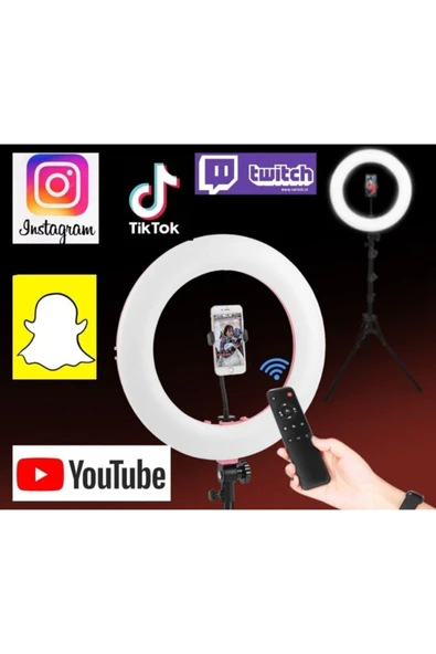 ELROND A+ Kalite Megalux Ring Light Led Işık Halkası 14 Inç Profesyonel Influencer Işığı Ve 210 Cm Monopod - 7