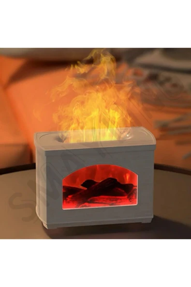 SMAYLİNG Şömine Görünümlü Hava Nemlendirici Aromatik Oda Kokusu 270 ml Difüzörü Buhar Makinesi - 4