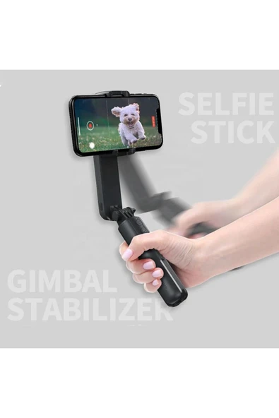 SMAYLİNG Gimbal Mini Stabilizatör Dolgu Işıklı Selfie Çubuk Tripod Kumandalı Sabitleyici Video Fotoğraf Çekim - 3