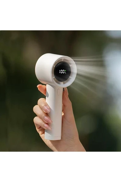 SMAYLİNG Taşınabilir Mini El Fanı, Şarjlı, 3 Kademeli Rüzgar, Masa/El Tipi, Beyaz, Sessiz ve Kompakt