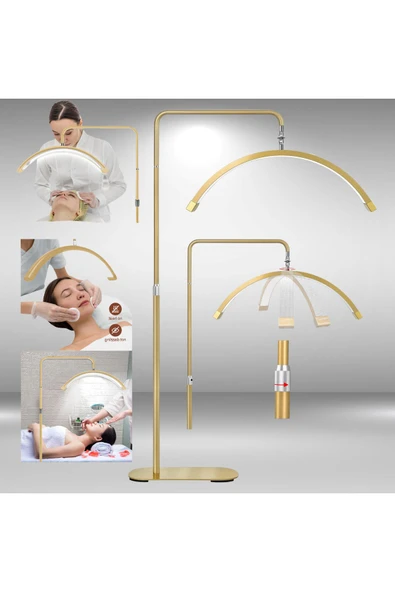 SMAYLİNG Ay Lamba Profesyonel Işık Makeup Klinik Çekim Işığı Ipek Kirpik Estetisyen Tatto Işığı 28 ınç gold - 8