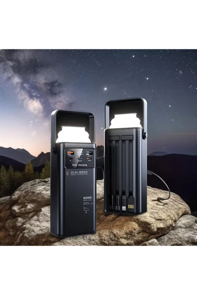 SMAYLİNG 50.000 mAh Ultra Güçlü Powerbank Led Aydınlatmalı Taşıma Askı Hızlı Şarj 22,5w 4xusbMicrolıghtngtypc