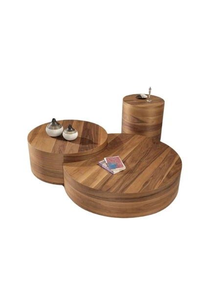 Walnut Ceviz Orta Sehpa Takımı - Resim 2