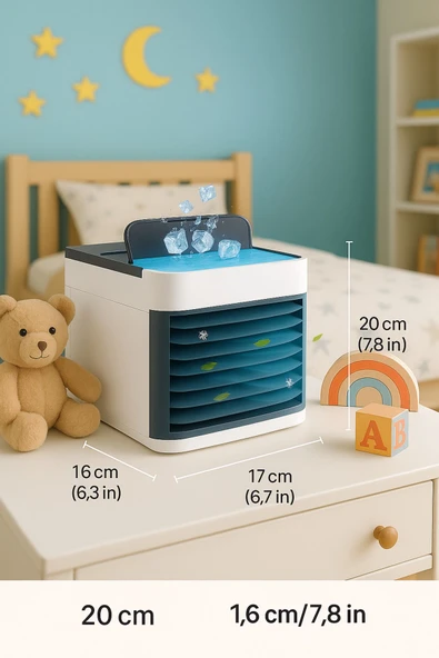 SMAYLİNG Taşınabilir Buharlı Klima Vantilatör | Sessiz Soğutucu & Nemlendirici 3'ü 1 Arada - 3