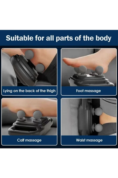 SMAYLİNG 4 Başlıklı Ergonomik Masaj Tabancası Derin Doku Sırt Boyun Masaj Aleti Ağrı Sızı Giderici Sıkılaşma - 5