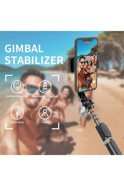 SMAYLİNG Gimbal Yarı Profesyonel Stabilizatör Selfie Çubuk Tripod Kumandalı Sabitleyici Video Fotoğraf Çekim - 6