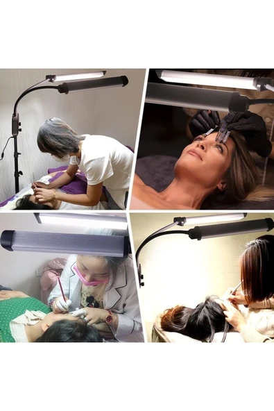 SMAYLİNG Çift Kollu Tribün Led Kalıcı Makyaj Kuaför Güzellik Merkezi Dolgulu Işık Ring Tattoo - 3