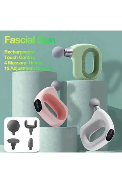SMAYLİNG 4 Başlıklı Mini Darbeli Titreşimli Profesyonel Masaj Tabancası ve Masaj Aleti 20 W Fascial Gun - 4