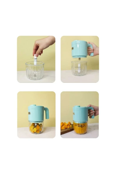 SMAYLİNG Şarjlı Mikser Blender Şarjlı 5in1 Çok Amaçlı Mikser Blender Çırpıcı Doğrayıcı Parçalayıcı 300Ml - 2