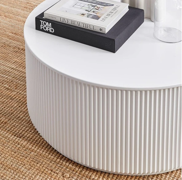 Lunna İskandinav Yuvarlak Orta Sehpa - Resim 9