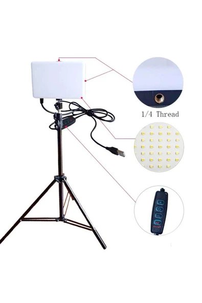 SMAYLİNG Profesyonel Fotoğraf Ve Video Için Çekim Işığı Ring Lıght Stüdyo 10 Inç +2,1 Metre Gölgesiz Lüx - 7