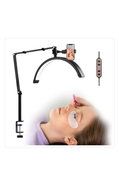 SMAYLİNG Sıkıştırmalı Ay Lamba 17 İnç Makeup Nail Oje Tırnak Kİrpİk Led Işık Güzellik Salonu Beauty - 5